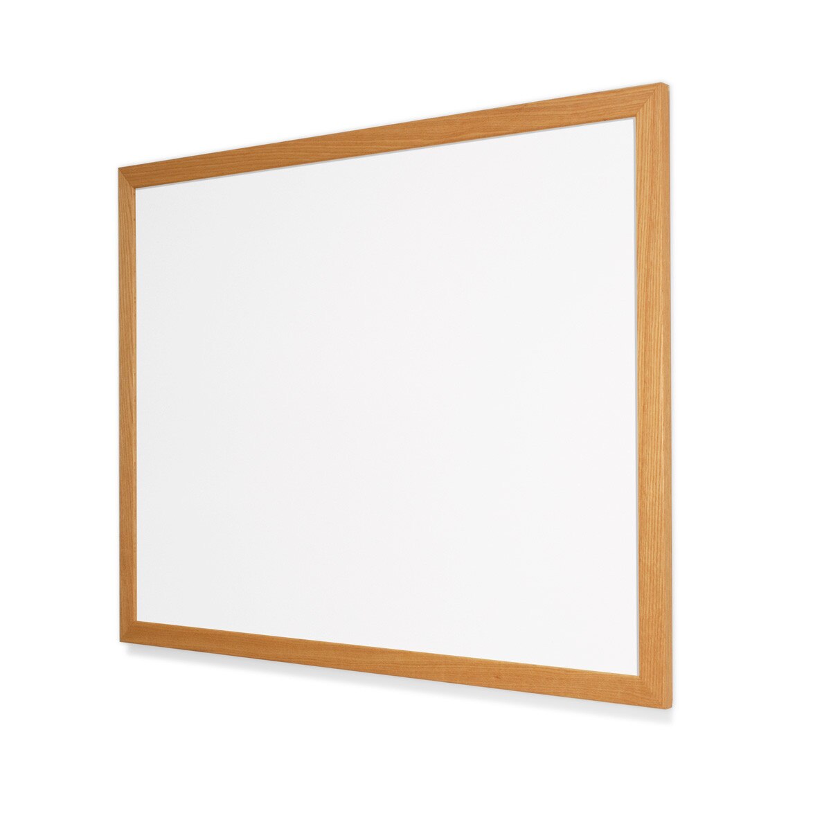 Whiteboard w red oak frame